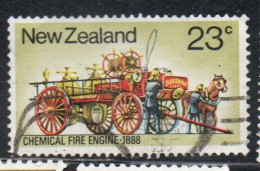 NEW ZEALAND NUOVA ZELANDA 1977 FIRE FIGHTING EQUIPMENT CHEMICAL FIRE ENGINE 23c USED USATO OBLITERE' - Oblitérés