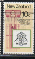NEW ZEALAND NUOVA ZELANDA 1978 CENTENARY OF ASHBURTON 10c USED USATO OBLITERE' - Oblitérés
