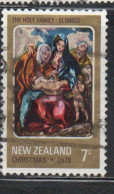 NEW ZEALAND NUOVA ZELANDA 1978 HOLY FAMILY BY EL GRECO CHRISTMAS NATALE NOEL WEIHNACHTEN NAVIDAD 7c USED USATO OBLITERE' - Oblitérés