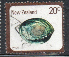 NEW ZEALAND NUOVA ZELANDA 1978 SHELLS PAUA HALIOTIS IRIS 20c USED USATO OBLITERE' - Usados