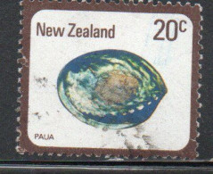 NEW ZEALAND NUOVA ZELANDA 1978 SHELLS PAUA HALIOTIS IRIS 20c USED USATO OBLITERE' - Usados