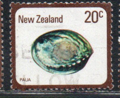 NEW ZEALAND NUOVA ZELANDA 1978 SHELLS PAUA HALIOTIS IRIS 20c USED USATO OBLITERE' - Usados