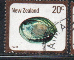 NEW ZEALAND NUOVA ZELANDA 1978 SHELLS PAUA HALIOTIS IRIS 20c USED USATO OBLITERE' - Gebraucht