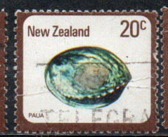 NEW ZEALAND NUOVA ZELANDA 1978 SHELLS PAUA HALIOTIS IRIS 20c USED USATO OBLITERE' - Used Stamps