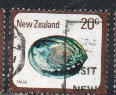 NEW ZEALAND NUOVA ZELANDA 1978 SHELLS PAUA HALIOTIS IRIS 20c USED USATO OBLITERE' - Gebruikt