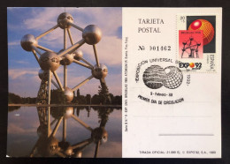 SPAIN, Uncirculated Maximum Card, « EXPO 92 Sevilla », « Architecture », « Atomium », 1989 - Tarjetas Máxima