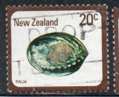 NEW ZEALAND NUOVA ZELANDA 1978 SHELLS PAUA HALIOTIS IRIS 20c USED USATO OBLITERE' - Gebruikt