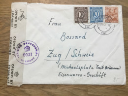 Deutschland 1947 Zensur Brief In Die Schweiz - Covers & Documents