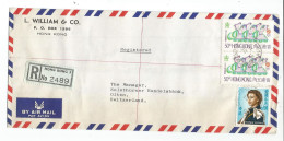 HONG KONG 50CX2+1.30 LARGE COVER REC AIR MAIL HONG KONG 1971 TO SUISSE - Storia Postale