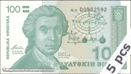 DWN - CROATIA P.20a - 100 Hrvatskih Dinara 1991 UNC - Various Prefixes DEALERS LOT X 5 - Croatie