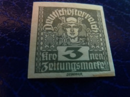 Deutscheofterreich - Heller 3 - Zritungsmarfn - Gris- Olive - Non Dentelé - Non Oblitéré - Année 1920 - - Revenue Stamps