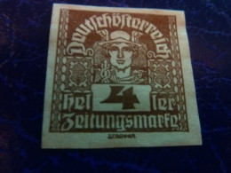 Deutscheofterreich - Heller 4 - Zritungsmarfn - Brun - Non Dentelé - Non Oblitéré - Année 1920 - - Steuermarken