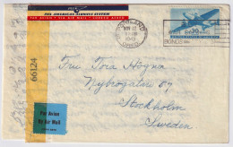 USA To Sweden - 1943 - Sc.C30 On Air Mail US Censored Cover From PORTLAND, OR To Stockholm, Sweden (with Letter) - 2c. 1941-1960 Cartas & Documentos