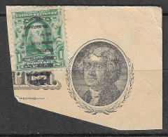 RARE FRANKLIN 1 Cent. 1902-1903 GREEN POSTAGE STAMP ON COVER PIECE  - Erinnofilia