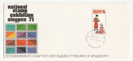 1971 PIG Singapore PHILATELIC EXHIBITION COVER Event  Stamps Piggy Bank - Ferme