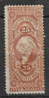 USA 1862-1871 Revenue Stamps - Certificate 25 Cts - Erinnofilia