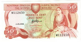 Cyprus 50 Cents 1988 AUNC - Cyprus