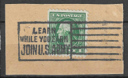 LEARN WHILE YOU EARN JOIN THE U.S.A ARMY US POSTAGE 1 CENTS COVER  - Erinnofilia