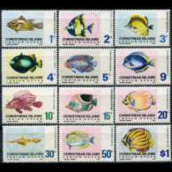 CHRISTMAS IS. 1968 - Scott# 22-33 Fish Set Of 12 MNH - Christmas Island