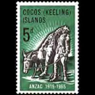 COCOS IS. 1965 - Scott# 7 ANZAC-Donkey Set Of 1 MNH - Cocos (Keeling) Islands
