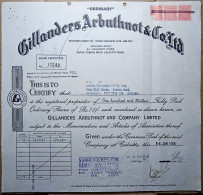 INDIA 1988 GILLANDERS ARBUTHNOT & Co. LTD.,...SHARE CERTIFICATE - Industrie