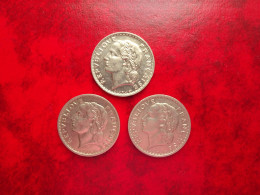 3 Pieces De 5 F En Nickel - 1938   1935   1933   Etat Superbe - 5 Francs