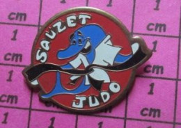 1518c  Pin's Pins / Beau Et Rare / SPORTS / SAUZET JUDO CLUB DROME DAUPHIN JUDOKA - Judo