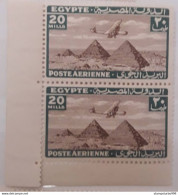 Egypt, 1933, Air Plain Over Pyramids, 20 M. Pair , As Photo, MNH ** - Neufs