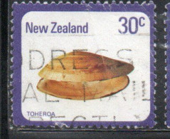 NEW ZEALAND NUOVA ZELANDA 1978 SHELLS TOHEROA PAPHIES VENTRICOSA 30c USED USATO OBLITERE' - Gebruikt