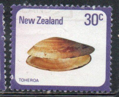 NEW ZEALAND NUOVA ZELANDA 1978 SHELLS TOHEROA PAPHIES VENTRICOSA 30c USED USATO OBLITERE' - Usados