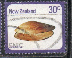 NEW ZEALAND NUOVA ZELANDA 1978 SHELLS TOHEROA PAPHIES VENTRICOSA 30c USED USATO OBLITERE' - Usados