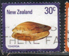 NEW ZEALAND NUOVA ZELANDA 1978 SHELLS TOHEROA PAPHIES VENTRICOSA 30c USED USATO OBLITERE' - Usados