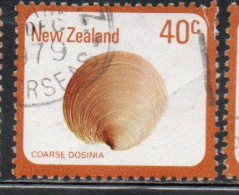 NEW ZEALAND NUOVA ZELANDA 1978 SHELLS COARSE DOSINIA ANUS 40c USED USATO OBLITERE' - Gebruikt