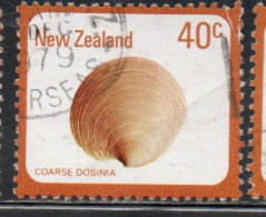 NEW ZEALAND NUOVA ZELANDA 1978 SHELLS COARSE DOSINIA ANUS 40c USED USATO OBLITERE' - Oblitérés