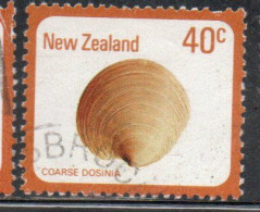 NEW ZEALAND NUOVA ZELANDA 1978 SHELLS COARSE DOSINIA ANUS 40c USED USATO OBLITERE' - Oblitérés