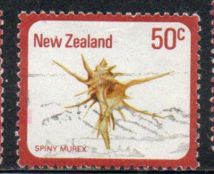 NEW ZEALAND NUOVA ZELANDA 1978 SHELLS SPINY MUREX POIRIERIA ZELANDICA 50c USED USATO OBLITERE' - Usados