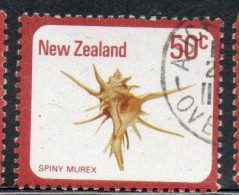 NEW ZEALAND NUOVA ZELANDA 1978 SHELLS SPINY MUREX POIRIERIA ZELANDICA 50c USED USATO OBLITERE' - Usados