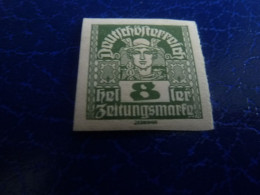 Deutscheofterreich - Heller 8 - Zritungsmarfn - Vert-olive - Non Dentelé - Non Oblitéré - Année 1920 - - Revenue Stamps
