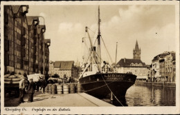 CPA Kaliningrad Königsberg Ostpreußen, Pregelufer An Der Lastadie, Schiff Ludwig Hamburg - Ostpreussen