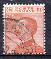 ITALIE / N° 108 60cts ROUGE CARMINE - BELLE IMPRESSION RECTO-VERSO Oblitéré - Plaatfouten En Curiosa