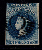 1855 SG3 6d Deep Blue W2 Imperforate. Two And A Half Margins VFU  £ 160 - Gebruikt