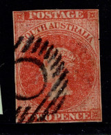 1856-56 SG9 2d Red W2 Imperf. Four Close Margins (#2) £40 - Used Stamps