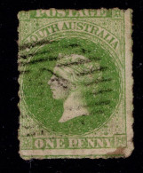 1860-69  SG19 1d Bright Yellow-green W2 Second Rouletted Issue £48 - Used Stamps