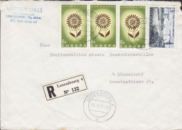 Luxembourg Registered Recommandé Einschreiben Label LUXEMBOURG 1971 Cover Brief Lettre DÜSSELDORG 3x Europa CEPT - Brieven En Documenten