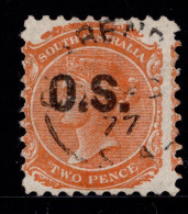 1876-80 Official SG 044 2d Orange-red Type O1 W13 P10 £1.00 - Gebruikt