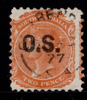 1876-80 Official SG 044 2d Orange-red Type O1 W13 P10 £1.00 - Gebraucht