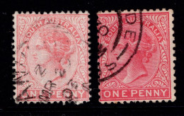 1876-1904 SG 179 1d Rosine & 179a 1d Scarlet W13 P12x12.5  £1.90 - Usados
