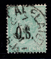 1891-96 Official SG 058 1d Green  Type O2 W13 P13 (#1) £1.00 - Gebruikt