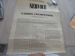 M45 Affiche Placard ¨Pyrénées Orientales Perpignan Service Gardes Champêtres 1843 Fonctions 58X46 Environs - Plakate