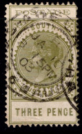 1902-04 SG 268 3d Olive-green Thin Postage W13 P11.5-12.5 (#3) £2.5 - Gebruikt